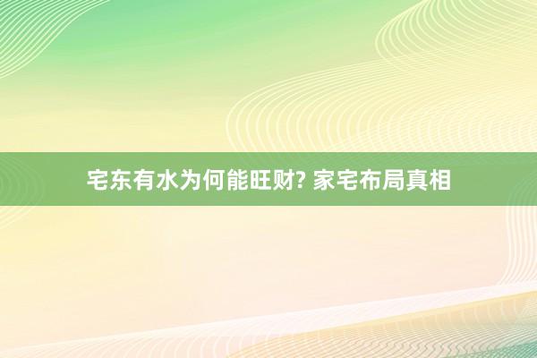 宅东有水为何能旺财? 家宅布局真相